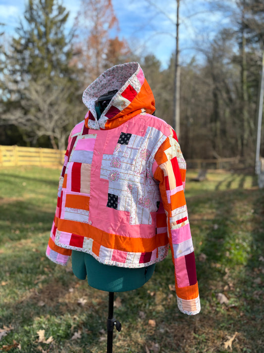 The Crush Cropped Hoodie in Neon Sunset - Large