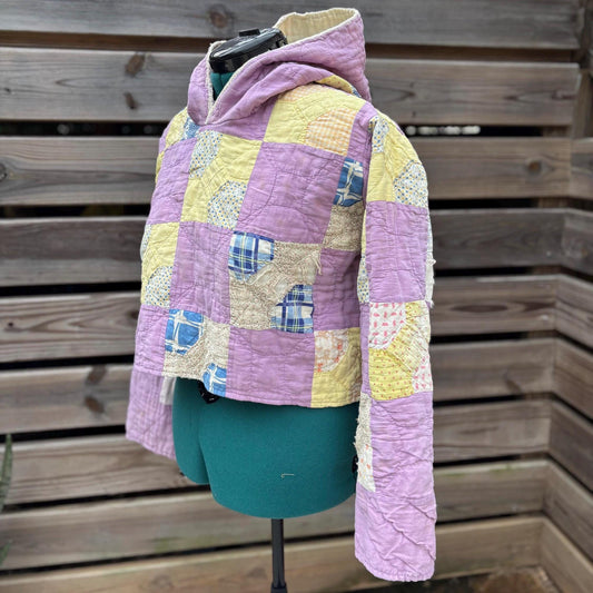 The Crush Cropped Hoodie in Lavender Sunshine Bows - Small