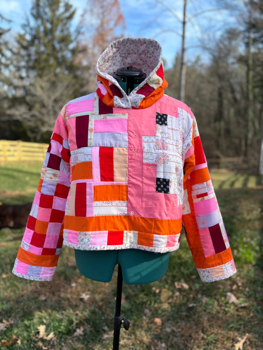 The Crush Cropped Hoodie in Neon Sunset - Large